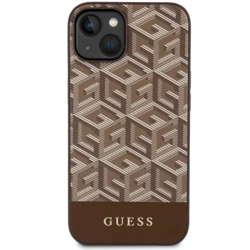 Guess GUHMP14MHGCFSEW iPhone 14 Plus 6.7" barna/barna kemény tok GCube Stripes MagSafe tok - 3