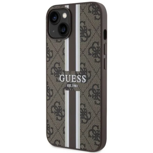 Guess GUHMP14MP4RPSW iPhone 14 Plus 6.7" barna/barna keménytok 4G Printed Stripes MagSafe tok - 2