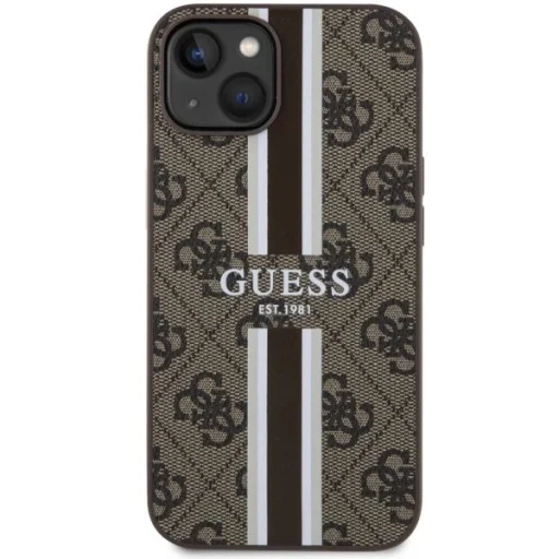 Guess GUHMP14MP4RPSW iPhone 14 Plus 6.7" barna/barna keménytok 4G Printed Stripes MagSafe tok - 3
