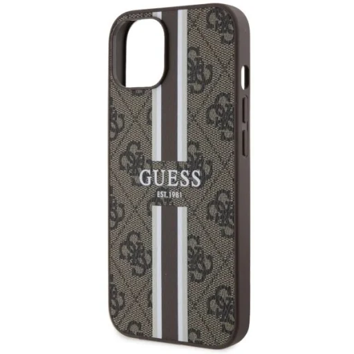 Guess GUHMP14MP4RPSW iPhone 14 Plus 6.7" barna/barna keménytok 4G Printed Stripes MagSafe tok - 6