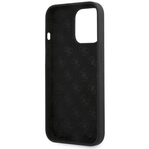 Guess GUHCP13XLSLMGBK iPhone 13 Pro Max 6.7" fekete/fekete hardcase Szilikon Script Arany Logó tok - 7
