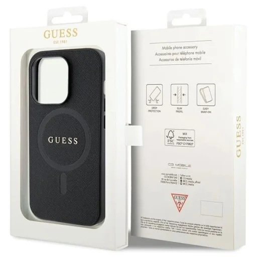 Guess GUHMP14LPSAHMCK tok tok iPhone 14 Pro - fekete Saffiano MagSafe - 8