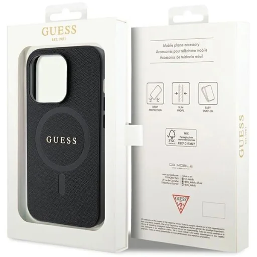 Guess GUHMP14XPSAHMCK tok iPhone 14 Pro Max 6.7" - fekete Saffiano MagSafe - 8