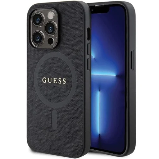 Guess GUHMP14XPSAHMCK tok iPhone 14 Pro Max 6.7" - fekete Saffiano MagSafe - 1