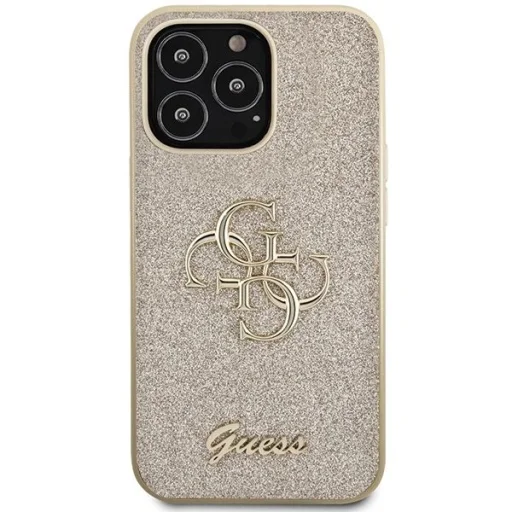 Guess GUHCP13XHG4SGD tok iPhone 13 Pro Max 6.7"-hez - arany Glitter Script Big 4G - 3