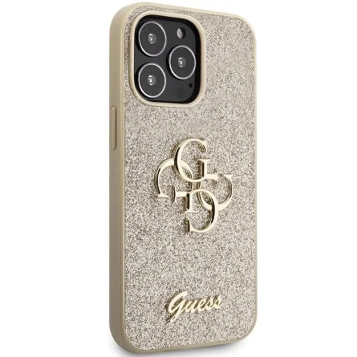 Guess GUHCP13XHG4SGD tok iPhone 13 Pro Max 6.7"-hez - arany Glitter Script Big 4G - 4