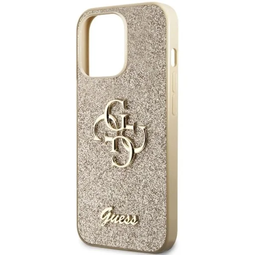 Guess GUHCP13XHG4SGD tok iPhone 13 Pro Max 6.7"-hez - arany Glitter Script Big 4G - 6