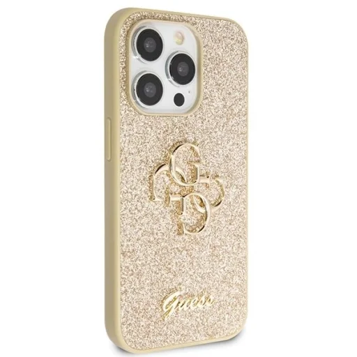 Guess GUHCP14LHG4SGD tok iPhone 14 Pro - arany Glitter Script Big 4G - 4