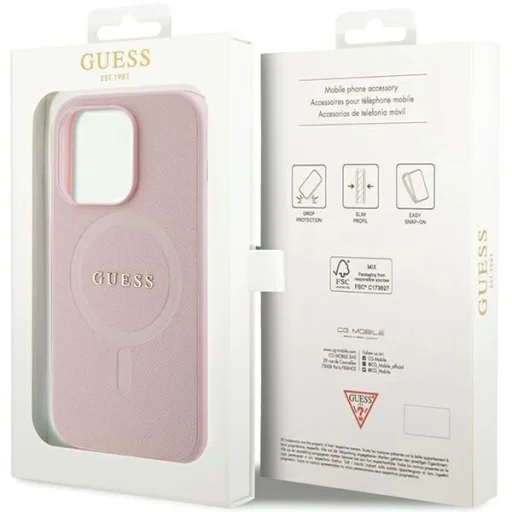 Guess GUHMP13LPSAHMCP tok iPhone 13 Pro / 13 - pink Saffiano MagSafe - 8