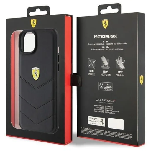 Ferrari FEHCP15MRDUK iPhone 15 Plus 6.7" fekete/fekete kemény tok Quilted Metal Logo - 8