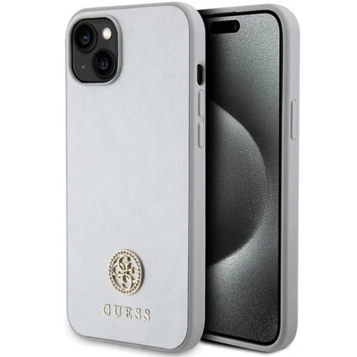 Guess GUHCP15MPS4DGPS iPhone 15 Plus 6.7" ezüst/ezüst keménytok Strass Metal Logo tok - 1