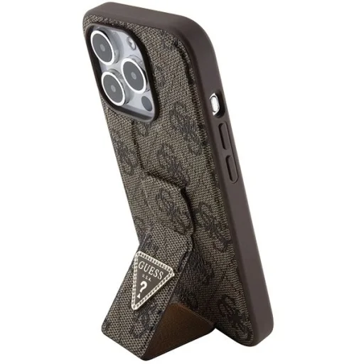 Guess Grip Stand 4G Triangle Strass tok iPhone 15 Pro - barna - 2