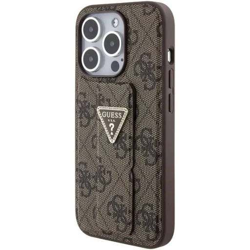 Guess Grip Stand 4G Triangle Strass tok iPhone 15 Pro - barna - 3