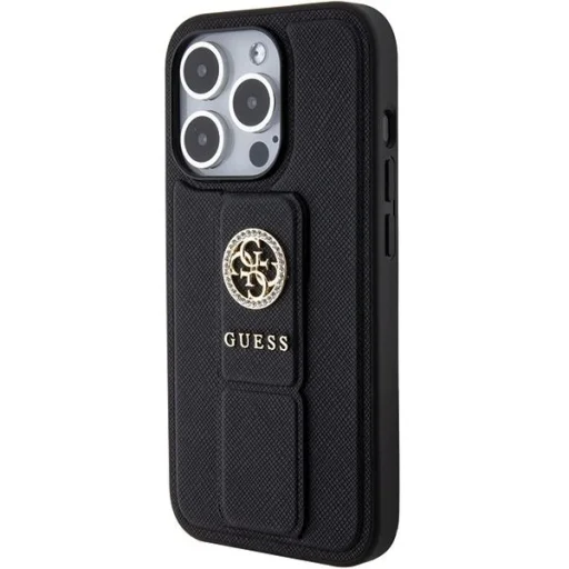 Guess Grip Stand 4G Saffiano Strass tok iPhone 15 Pro Max - fekete - 2