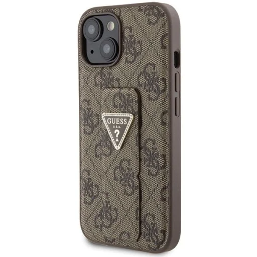 Guess Grip Stand 4G Triangle Strass tok iPhone 15 - barna - 2