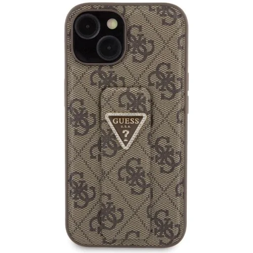 Guess Grip Stand 4G Triangle Strass tok iPhone 15 - barna - 3