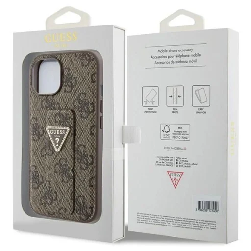 Guess Grip Stand 4G Triangle Strass tok iPhone 15 - barna - 8