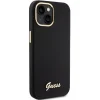 Guess szilikon Script Metal Logo & Frame tok iPhone 15 - fekete thumbnail