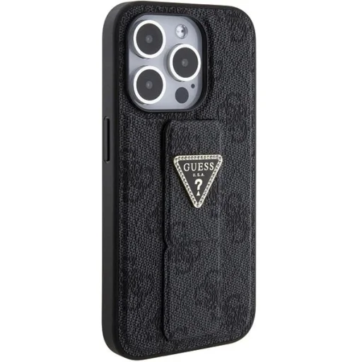 Guess Grip Stand 4G Triangle Strass tok iPhone 15 Pro Max - fekete - 5
