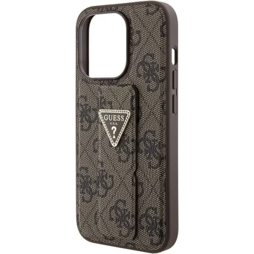 Guess Grip Stand 4G Triangle Strass tok iPhone 15 Pro - barna - 7