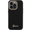 Guess Silicone Script Metal Logo & Frame tok iPhone 15 Pro Max - fekete thumbnail