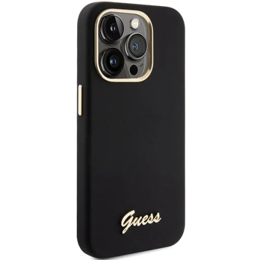 Guess Silicone Script Metal Logo & Frame tok iPhone 15 Pro Max - fekete - 4