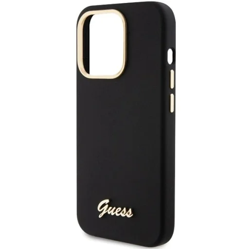 Guess Silicone Script Metal Logo & Frame tok iPhone 15 Pro Max - fekete - 6