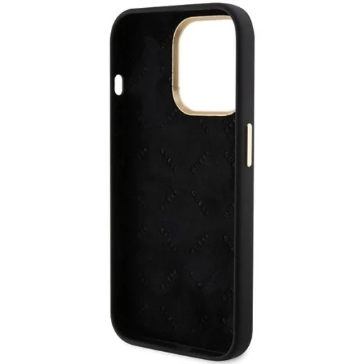 Guess Silicone Script Metal Logo & Frame tok iPhone 15 Pro Max - fekete - 7