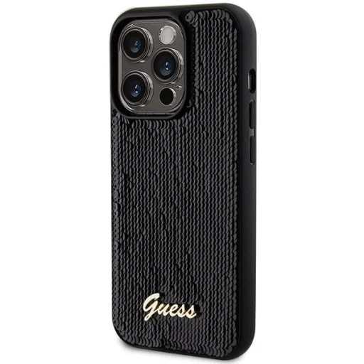 Guess Sequin Script Metal tok iPhone 13 Pro / 13 - fekete - 2
