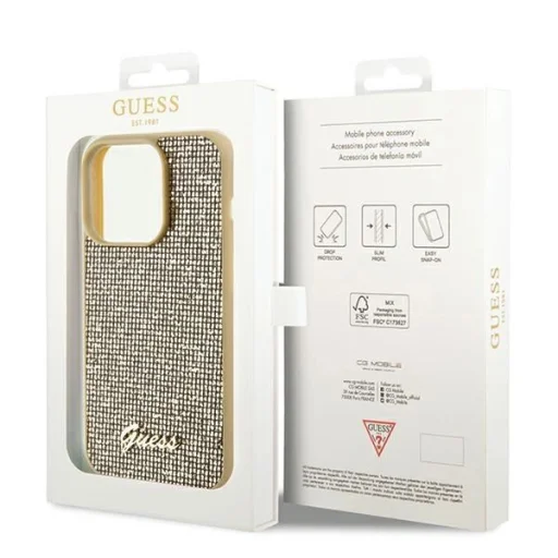 Guess Disco Metal Script tok iPhone 14 Pro - arany - 8