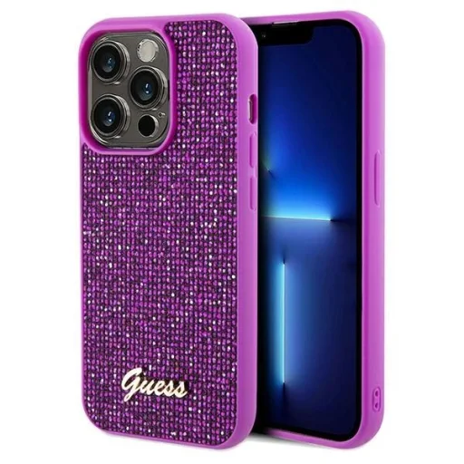 Guess Disco Metal Script tok iPhone 14 Pro - fukszia - 1