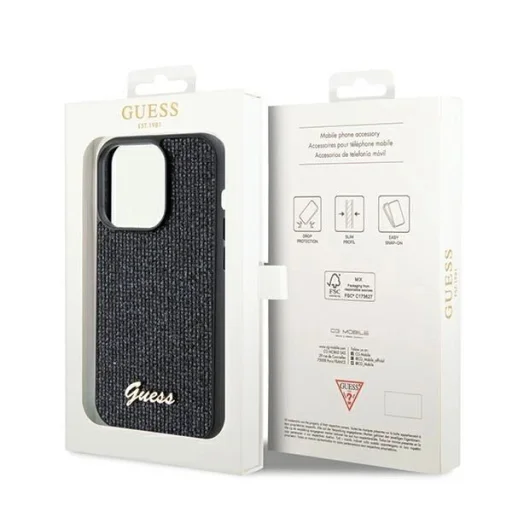 Guess Disco Metal Script tok iPhone 14 Pro Max - fekete - 8