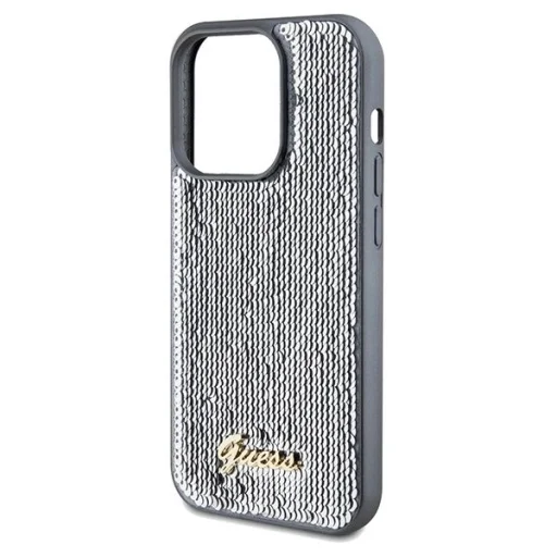 Guess Sequin Script Metal tok iPhone 14 Pro-hoz - ezüst - 6
