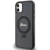 Guess Ring Stand Script Glitter MagSafe tok iPhone 11 - fekete thumbnail