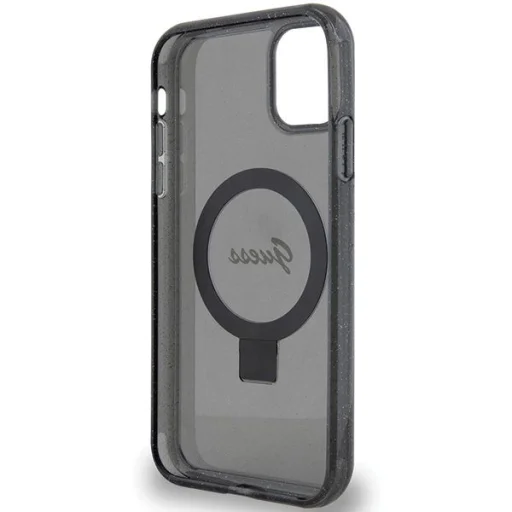 Guess Ring Stand Script Glitter MagSafe tok iPhone 11 - fekete - 7