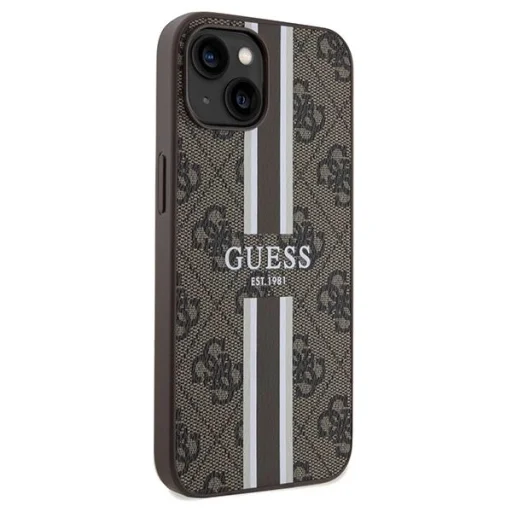 Guess 4G Printed Stripes MagSafe tok iPhone 15/14/13 - barna - 4
