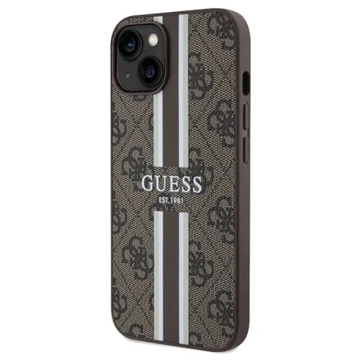 Guess 4G Printed Stripes MagSafe tok iPhone 15/14/13 - barna - 2