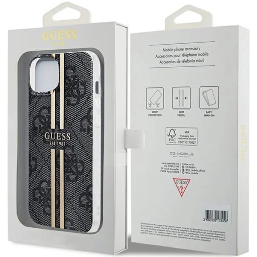 Guess IML 4G Gold Stripe tok iPhone 15 Plus / 14 Plus - fekete - 8