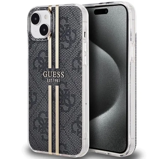 Guess IML 4G Gold Stripe tok iPhone 15 Plus / 14 Plus - fekete - 1