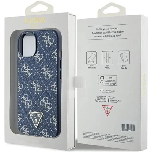 Guess 4G Triangle Metal Logo tok iPhone 15 Plus / 14 Plus - kék - 8