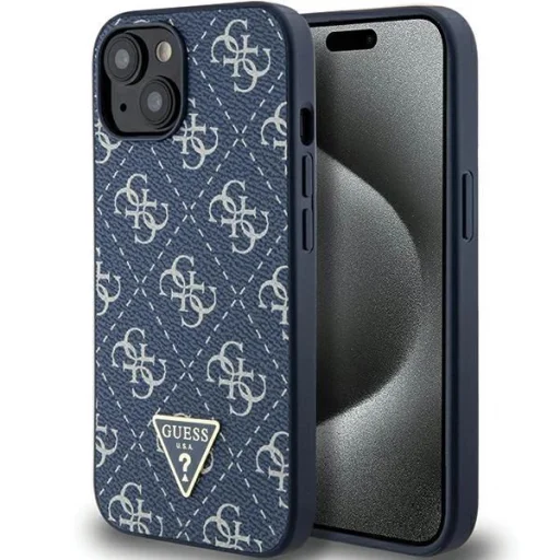 Guess 4G Triangle Metal Logo tok iPhone 15 Plus / 14 Plus - kék - 1