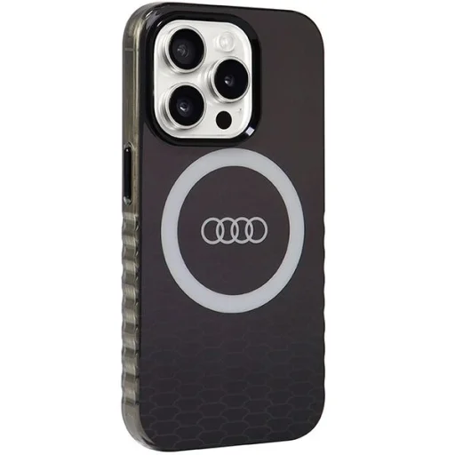  iPhone 15 Pro fekete Audi IML Big Logo MagSafe tok - 6