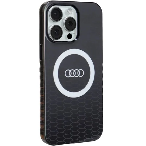  iPhone 15 Pro Max fekete Audi IML Big Logo MagSafe tok - 6