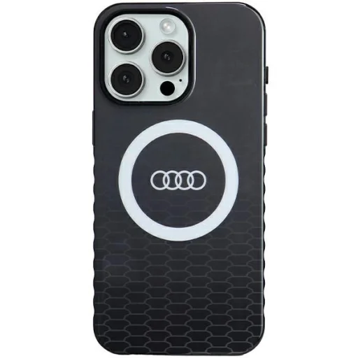  iPhone 15 Pro Max fekete Audi IML Big Logo MagSafe tok - 1