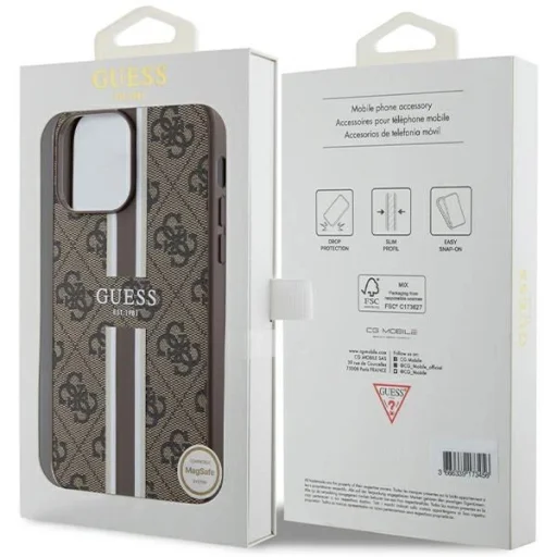 Guess 4G Printed Stripes MagSafe tok - iPhone 15 Pro Max - barna - 8