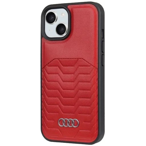  iPhone 15 Plus / 14 Plus Piros Audi Synthetic Leather tok MagSafe-fel - 2
