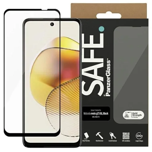 SAFE by PanzerGlass Ultra-Széles Illeszkedésű Edzett Üveg Motorola Moto G73 5G készülékhez - Fekete Kerettel üvegfólia - 1