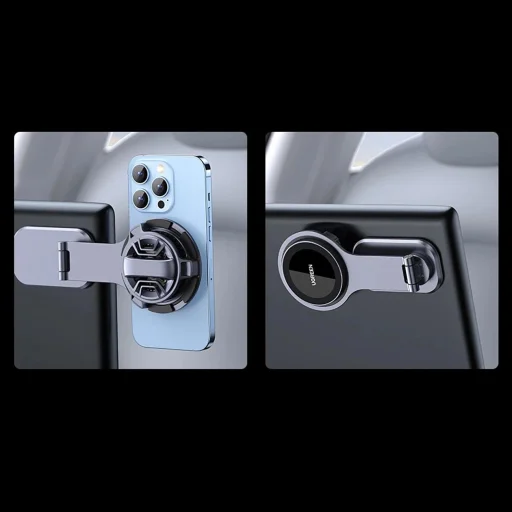 Ugreen CD380 mágneses tartó indukciós töltővel Tesla autóhoz - szürke - 5