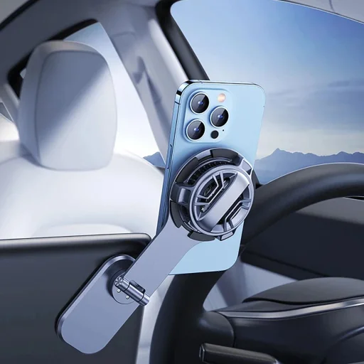 Ugreen CD380 mágneses tartó indukciós töltővel Tesla autóhoz - szürke - 8