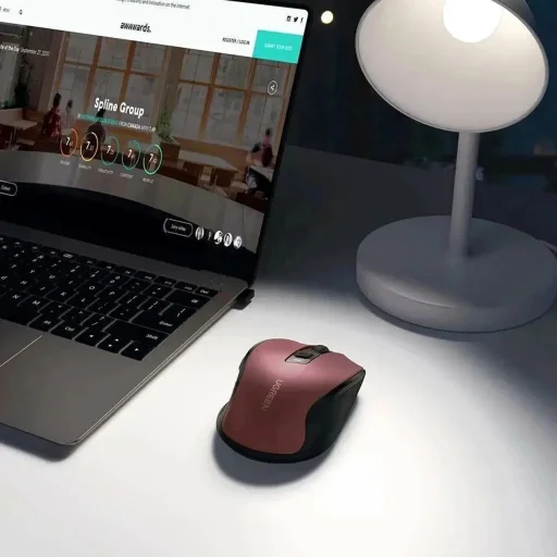 Ugreen MU006 optická bezdrôtová USB myš 2.4GHz 4000 DPI - červená - 7